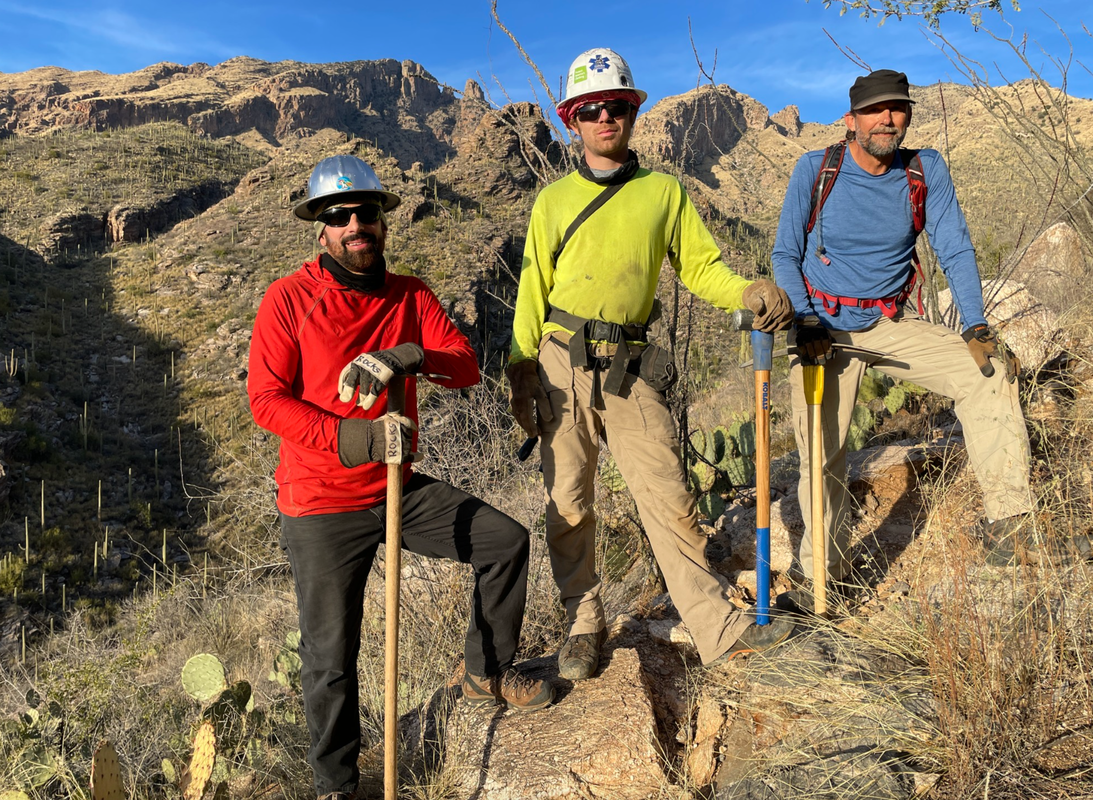 Photo of trail workers on the Pontatoc Trail